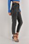 High Waist Lycra Mom Jeans - Smoked, Extra Comfortable Jeans - 2