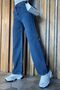 Bechkam Lycra Women's Dark Blue Super High Waist Loose Leg Denim Jeans Loose Trousers - 2