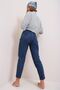 Qiyana Dark Blue High Waist Lycra Mom Jeans Denim Jeans - 4