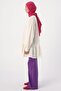Ecru Ribbed Collarless Cotton Tunic - 3