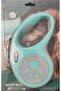 5 Mt Blue Pet Luxury Walking Leash - Automatic Retractable Paw Pattern - 2