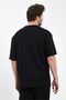 Men's Love's for Show Printed Oversize 100% Cotton Loose Wide Cut Crew Neck Casual Black T-Shirt - 6