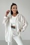 Women's White Oversize Wide Cut Shirt - 3