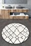 Dalmata Diameter Bath Rug Djt 140x140 Cm, Bathroom Rug, Bath Mat Washable