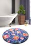 Flowers Diameter 100 cm Bathroom Rug