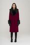 Medium Length Coat with Removable Collar and Sleeves and Button Closure FES 3905 - 2