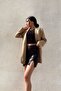 Black Winter Inner Lined Faux Leather Fabric Slit Mini Skirt - 3