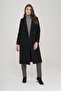 Jacket Collar Medium Length Double Breasted Coat BLACK 3910