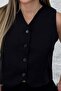 Women's V-Neck Short Double Crepe Woven Vest 1088 - 4