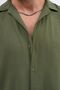 Men's Summer Linen Textured Oversized Short Sleeve Shirt Khaki - 7