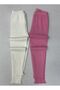 Flexible Ribbed Pink - White 2-Piece Girls' and Boys' Tights - 3
