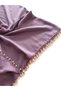 Pearl Beaded Gold Hand Embroidered Scarf Writing 100X100Cm