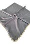 Pearl Beaded Gold Hand Embroidered Scarf Writing 100x100cm - 2