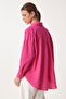 Dark Pink Oversize Linen Shirt - Lhf0005 - 6