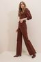 My Women Brown Lycra Super High Waist Loose Jean Trousers. (Super High.) Wide Leg. - 4