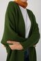 Oil Green Open Front T-sleeve Knitwear Cardigan - 4