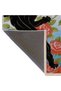 Alya Collection Red Rose Detailed Black Jaguar Patterned Woven Base Decorative Carpet Alya07 - 4