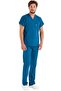 Men's Petrol Green Lycra Thin Fabric Scrubs Doctor Nurse Jersey Bat Sleeve Surgical Suit - 7