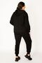 Women's Large Size Black Pearl Detailed Hooded Tracksuit 65n30435 - 7