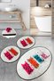 Baby Cats Set of 3 Bath Rug Mat Non-Slip Base Washable Toilet Seat Set