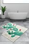 Green Djt Set of 2 Bathroom Rug Washable, Non-Slip Base