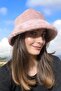 Pink Bucket Hat with Rabbit Feather - 2