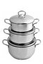 Samira 3-Piece Steel Pot Set with Lids 16cm, 18cm, 20cm - 3