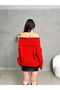 Madonna Collar Ribbed Knitwear Sweater Red - 2