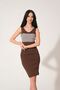 Women's Brown Mini Dress 90cm Pencil Dress - Xs-S-M Compatible Knitwear - 4