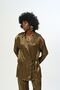 Women's Solid Color Satin Shirt with Side Ties - 4