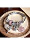 Pink Seashell Cross Bracelet Silver - 5