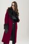 Medium Length Coat with Removable Collar and Sleeves and Button Closure FES 3905 - 5