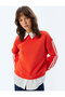 Long Sleeve Three Thread Raised Comfortable Fit Shirt Collar Striped Sweatshirt - 2