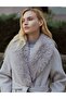 Premium Alpaca Wool Fish Back Patterned Coat Gray - 2