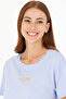 Women's Blue Crew Neck T-Shirt 50266326-Vr036 - 2