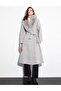 Premium Alpaca Wool Fish Back Patterned Coat Gray - 5