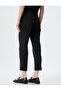 High Waist Fabric Trousers Cigarette Cut with Pockets - 4