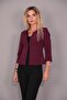 Zero Collar Plain Short Jacket - Plum - 1015100 - 6