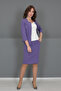 Zero Collar Plain Short Jacket & Plain Tight Skirt - Lilac - 1015540 - 4