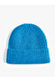 Elastic Knitted Beanie with Folded Edges