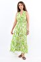 Women's Santorini Green Viscose Dress with Elastic Waist - 6