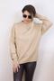 Women's Camel Oversize Basic Sweater - 4