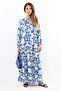 Prive Women's Cream Blue Chain 100% Viscose Long Dress - 5