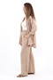 Women's Linen Comfy Beige Bottom Top Set - 5
