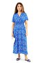 Women's Aren Blue White Midi Length Viscose Dress - 5