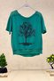 Tree Print Short Sleeve Combed Cotton Tshirt