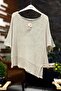 Asymmetrical Short Sleeve Detailed Blouse