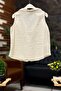 Collared pocketed board buttoned linen vest - 2