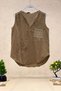 Embroidered Sleeveless Washable Linen Blouse