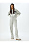 Crop Sweatshirt Hooded Zippered College Embroidered Pocket Detail - 2